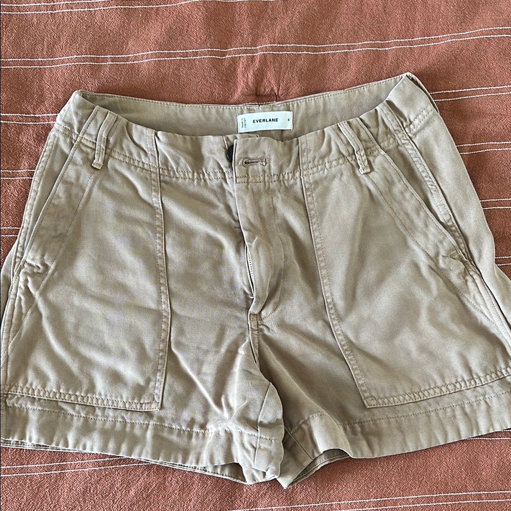 Everlane Tan Cargo Shorts Relaxed Fit Lightweight